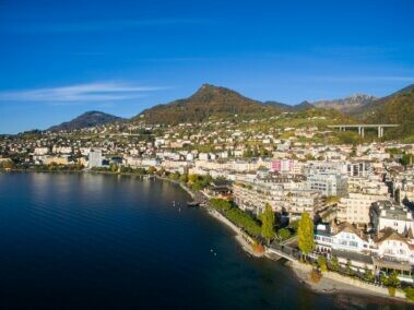 aerial view of montreux waterfront switzerland, Enhancing Parking Solutions, Business Innovation - Creative Thinking in Business Leadership - Rebuilding Connections for Business Growth - Strategic Prioritization in Business Leadership