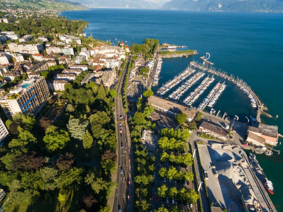 aerial view of ouchy waterfront in lausanne switzerland 11