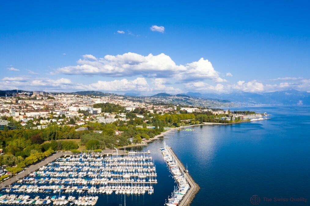 aerial view of ouchy waterfront in lausanne switzerland 13