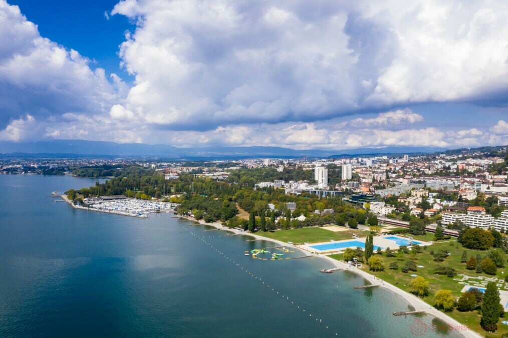 aerial view of ouchy waterfront in lausanne switzerland 18