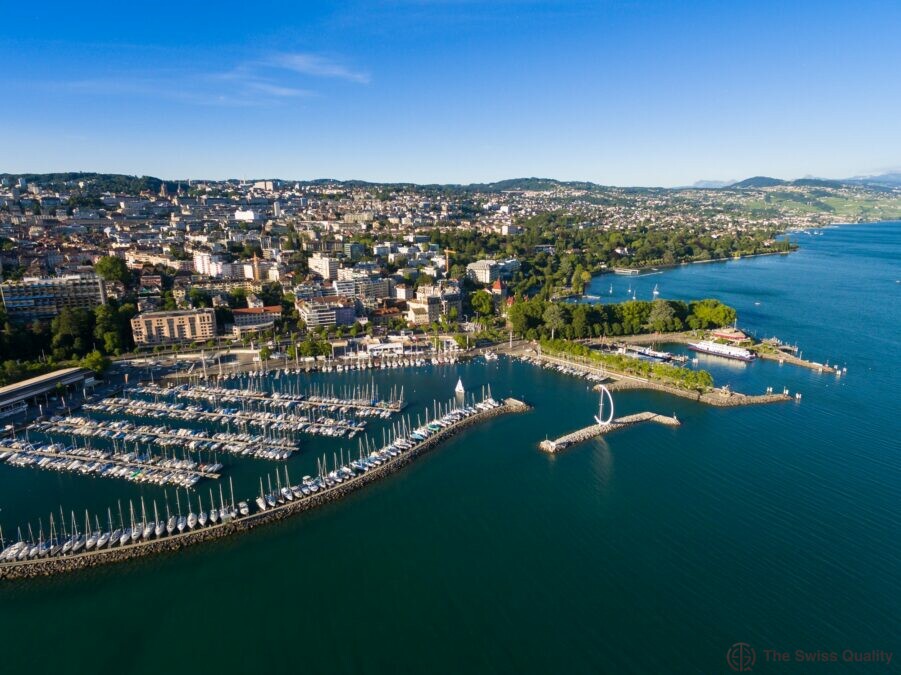 aerial view of ouchy waterfront in lausanne switzerland 19