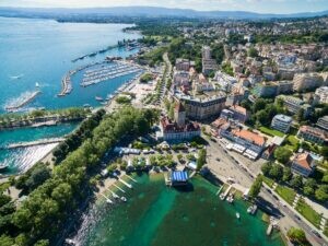 aerial view of ouchy waterfront in lausanne switzerland 22