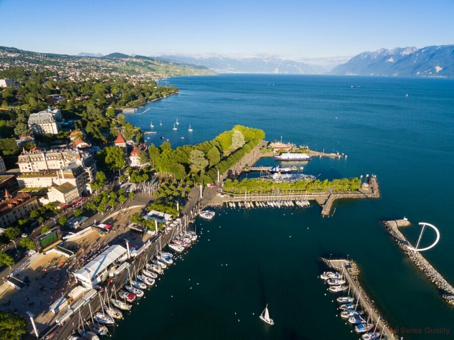 aerial view of ouchy waterfront in lausanne switzerland 3