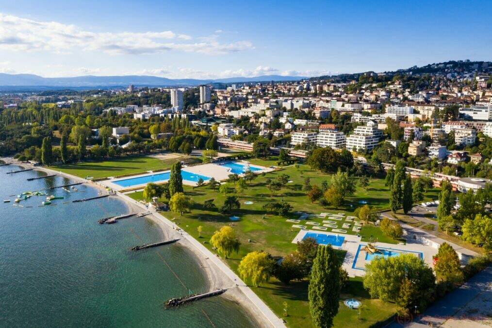 aerial view of ouchy waterfront in lausanne switzerland 4