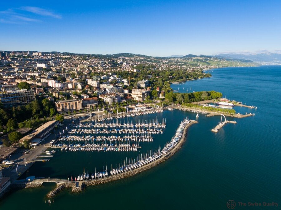 aerial view of ouchy waterfront in lausanne switzerland 8