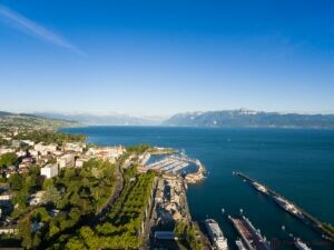 aerial view of ouchy waterfront in lausanne switzerland 9