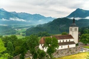 church of gruy res in the canton of fribourg switzerland