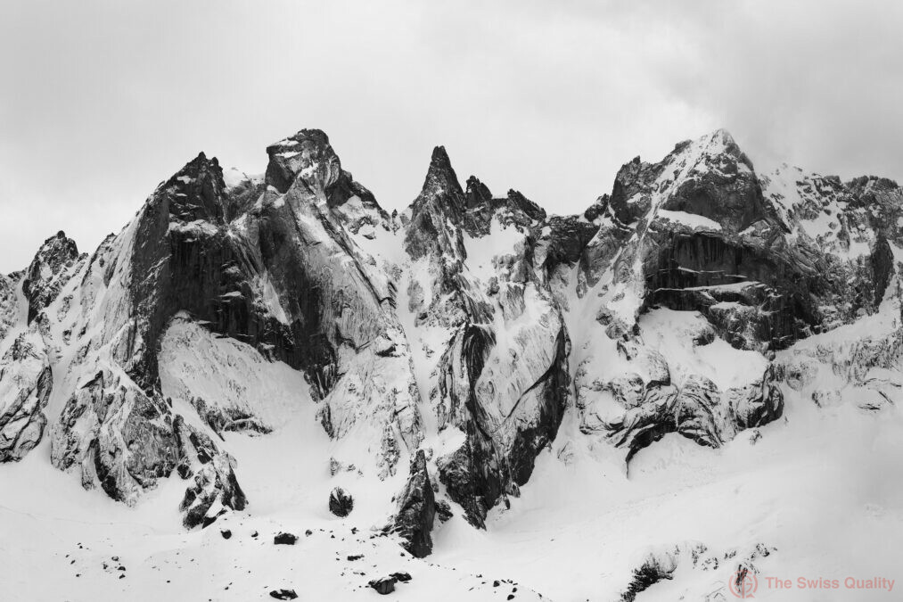 detail of the sciore group in the rhaetian alps in switzerland