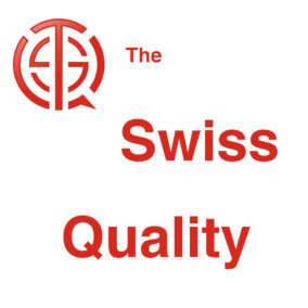 The Swiss Quality Logo Name Red on White square jpg