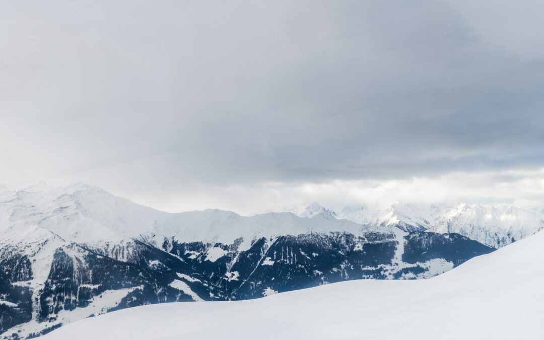 winter view on the valley in swiss alps verbier switzerland