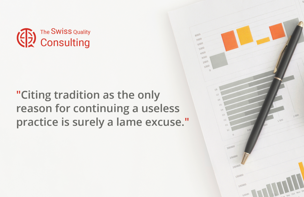 “Citing tradition as the only reason for continuing a useless practice is surely a lame excuse.”