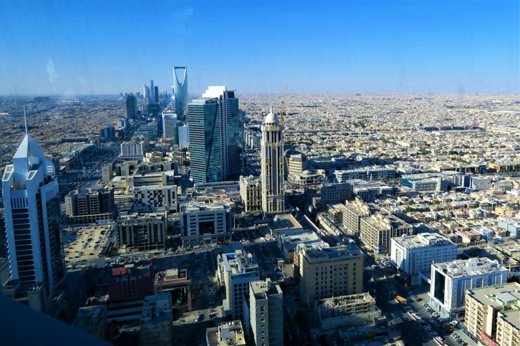 Saudi Health System and Artificial Intelligence a view of a city from the top of a building